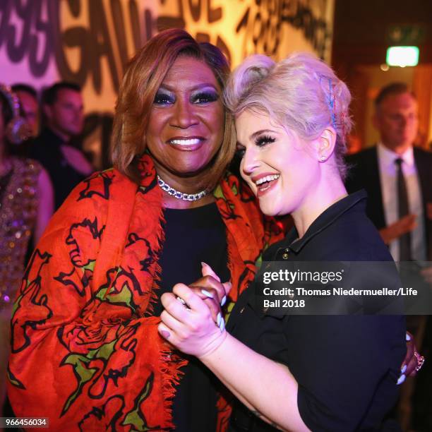 Patty LaBelle and Kelly Osbourne attend the Life Ball 2018 after show party at City Hall on June 2, 2018 in Vienna, Austria. The Life Ball, an annual...