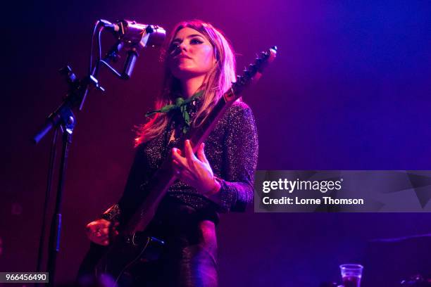 Laura-Mary Carter of Blood Red Shoes performs at the Electric Ballroom as part of Camden Rocks on June 2, 2018 in London, England.