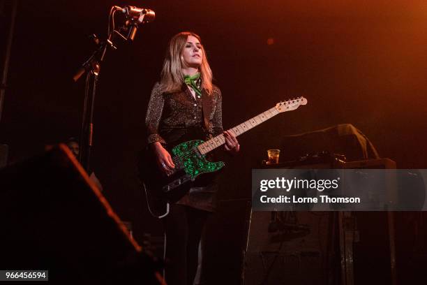 Laura-Mary Carter of Blood Red Shoes performs at the Electric Ballroom as part of Camden Rocks on June 2, 2018 in London, England.