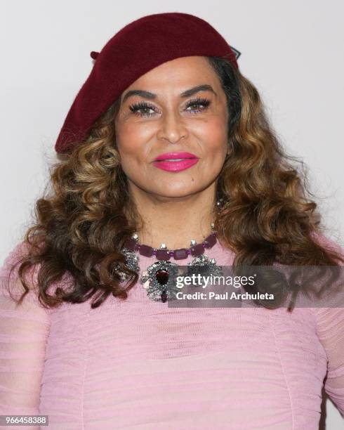 Fashion Designer Tina Knowles attends the Ladylike Foundation's 2018 Annual Women Of Excellence Scholarship Luncheon at The Beverly Hilton Hotel on...
