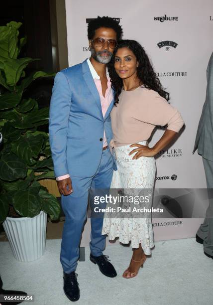 Singer Eric Benet and Manuela Testolini attend the Ladylike Foundation's 2018 Annual Women Of Excellence Scholarship Luncheon at The Beverly Hilton...