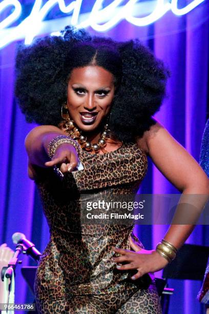 Honey Mahogany performs onstage during 'Clusterfilm Series Spice World: The 20th Anniversary Live Read Co-curated by SF Sketchfest' in the Larkin...