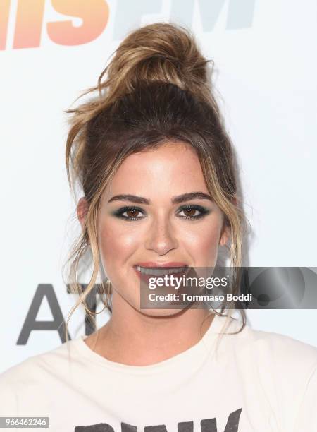 JoJo Fletcher arrives at the 2018 iHeartRadio Wango Tango by AT&T at Banc of California Stadium on June 2, 2018 in Los Angeles, California.