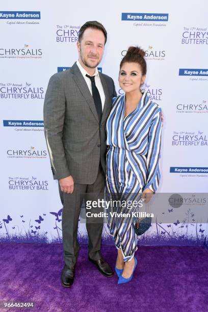 Brady Smith and Tiffani Thiessen attended the 17th Annual Chrysalis Butterfly Ball in Los Angeles, CA on June 2, 2018.