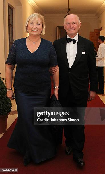 Ferdinand Piech and his wife Ursula arrive for the Hubert Burda Birthday Reception at Munich royal palace on February 12, 2010 in Munich, Germany.