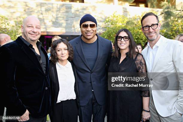 Host Jeff Ross, Sara Gilbert, LL Cool J, Honoree Stacey Sher and Richard Weitz attended the 17th Annual Chrysalis Butterfly Ball in Los Angeles, CA...