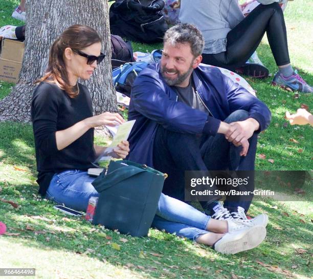 Jennifer Garner and Ben Affleck are seen on June 02, 2018 in Los Angeles, California.