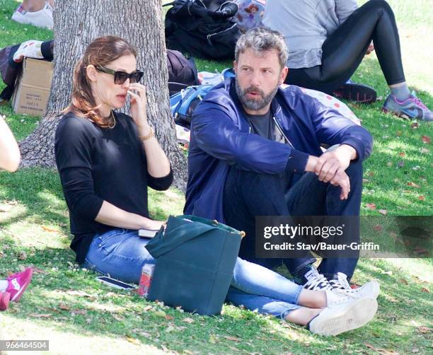 Jennifer Garner and Ben Affleck are seen on June 02, 2018 in Los Angeles, California.