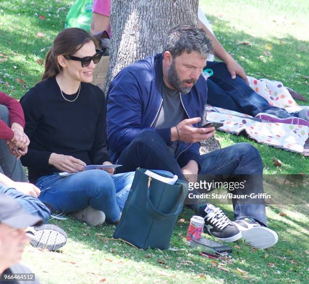 Jennifer Garner and Ben Affleck are seen on June 02, 2018 in Los Angeles, California.