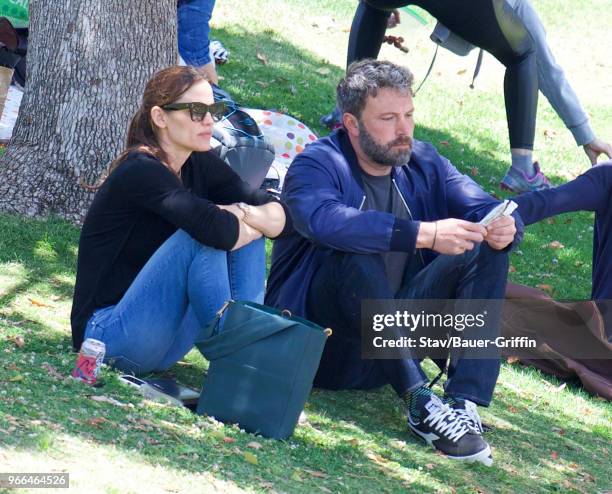 Jennifer Garner and Ben Affleck are seen on June 02, 2018 in Los Angeles, California.