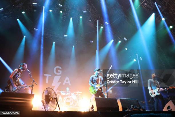 The Gaslight Anthem perform onstage during Day 2 of 2018 Governors Ball Music Festival at Randall's Island on June 2, 2018 in New York City.
