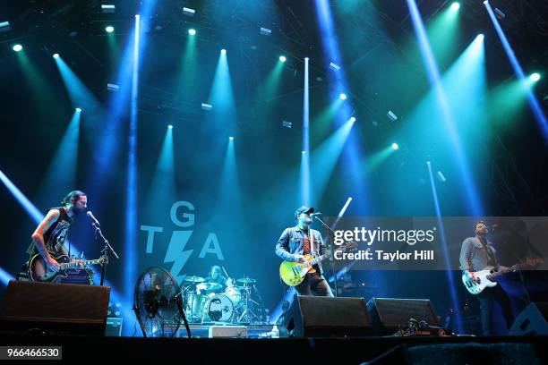 The Gaslight Anthem perform onstage during Day 2 of 2018 Governors Ball Music Festival at Randall's Island on June 2, 2018 in New York City.