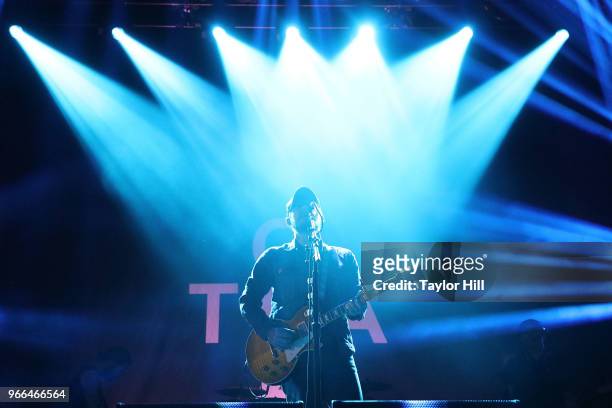 Brian Fallon of The Gaslight Anthem perform onstage during Day 2 of 2018 Governors Ball Music Festival at Randall's Island on June 2, 2018 in New...