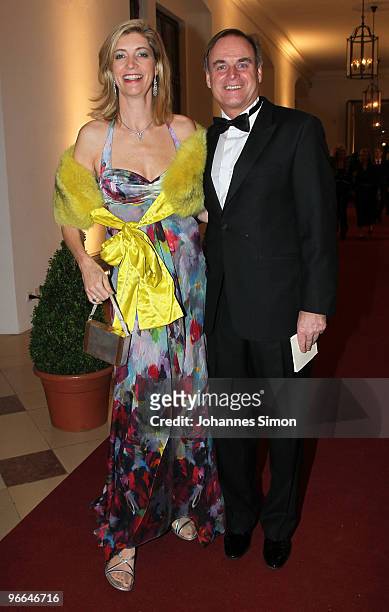 Georg Kofler , former CEO of the Premiere television channel, and his wife Christiane zu Salm arrive for the Hubert Burda Birthday Reception at...