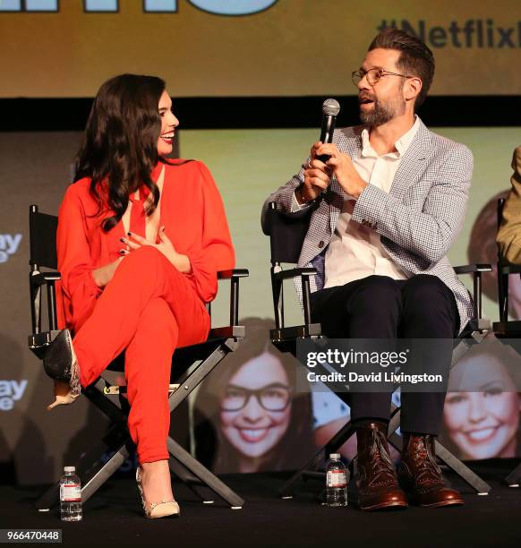 Actors Isabella Gomez and Todd Grinnell appear on stage at the #NETFLIXFYSEE event for "One Day at a Time" at Netflix FYSEE at Raleigh Studios on...