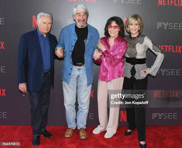 Martin Sheen, Sam Waterson, Lily Tomlin and Jane Fonda attend #NETFLIXFYSEE Event For "Grace And Frankie" at Netflix FYSEE At Raleigh Studios on June...