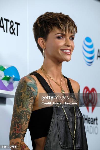 Ruby Rose attends iHeartRadio's KIIS FM Wango Tango by AT&T at Banc of California Stadium on June 2, 2018 in Los Angeles, California.