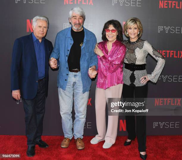 Martin Sheen, Sam Waterson, Lily Tomlin and Jane Fonda attend #NETFLIXFYSEE Event For "Grace And Frankie" at Netflix FYSEE At Raleigh Studios on June...