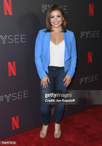 Justina Machado attends #NETFLIXFYSEE Event For "One Day At A Time" at Netflix FYSEE At Raleigh Studios on June 2, 2018 in Los Angeles, California.