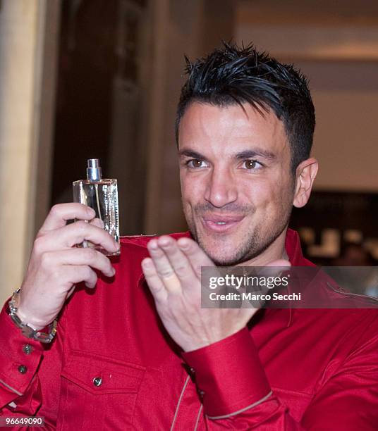 Peter Andre attends a photocall to promote his new women's fragrance - Unconditional - for fans at Selfridges on February 13, 2010 in London, England.