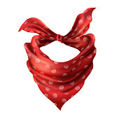 Vector 3d realistic red neck scarf, neckerchief