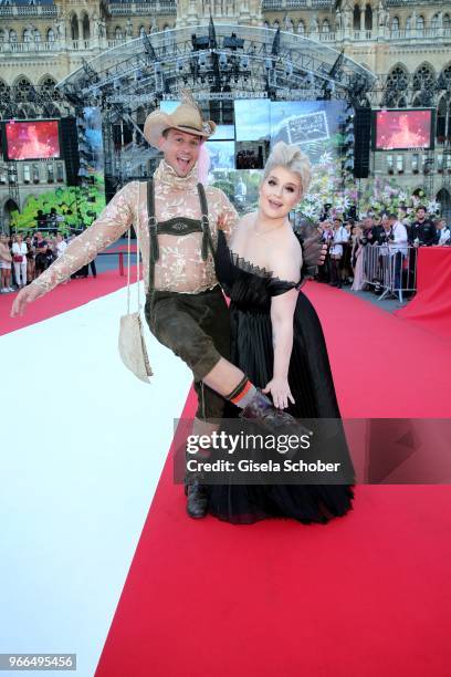 Kelly Osbourne during the Life Ball 2018 at City Hall on June 2, 2018 in Vienna, Austria. The Life Ball, an annual charity event raising funds for...