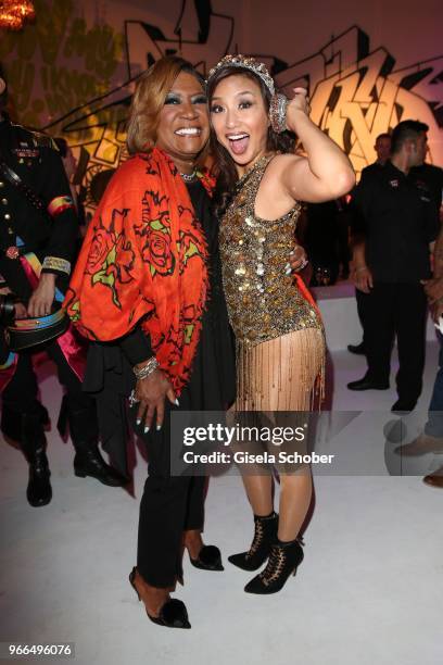 Patti LaBelle, Jeannie Mai during the Life Ball 2018 after show party at City Hall on June 2, 2018 in Vienna, Austria. The Life Ball, an annual...