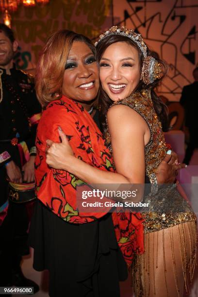 Patti LaBelle, Jeannie Mai during the Life Ball 2018 after show party at City Hall on June 2, 2018 in Vienna, Austria. The Life Ball, an annual...