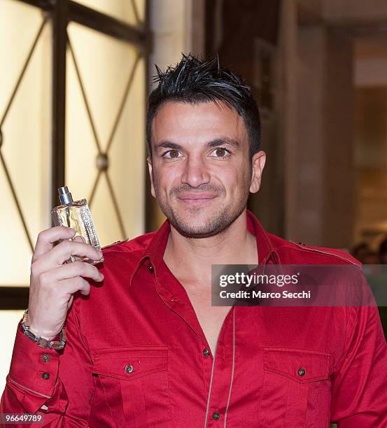 Peter Andre attends a photocall to promote his new women's fragrance - Unconditional - for fans at Selfridges on February 13, 2010 in London, England.