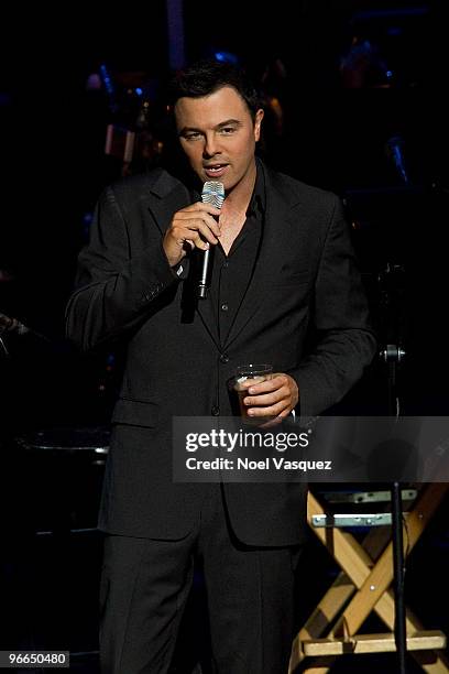 Seth MacFarlane performs at the "It's Always Sunny In Philadelphia" And "Family Guy" live show on February 12, 2010 in Universal City, California.