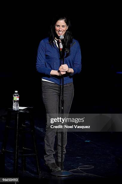 Sarah Silverman performs at the "It's Always Sunny In Philadelphia" And "Family Guy" live show on February 12, 2010 in Universal City, California.