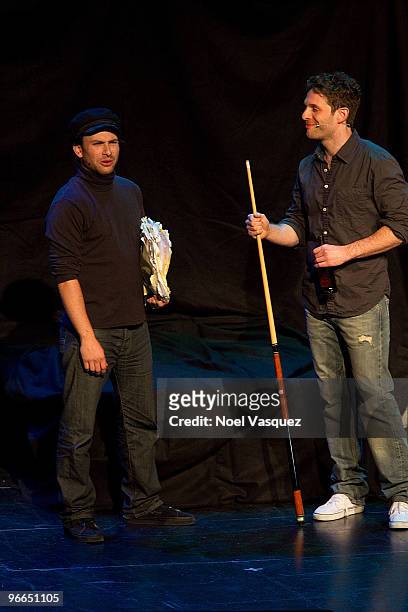 Glenn Howerton and Charlie Day perform at the "It's Always Sunny In Philadelphia" And "Family Guy" live show on February 12, 2010 in Universal City,...