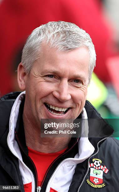 Alan Pardew Manager of Southampton before the FA Cup sponsored by E.ON fifth round match between Southampton and Portsmouth at St Mary's Stadium on...