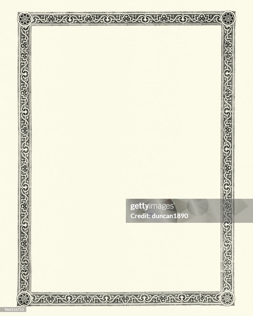 Ornate victorian style border design element