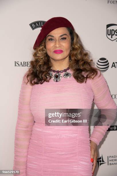 Tina Knowles attends the Ladylike Foundation's 2018 Annual Women Of Excellence Scholarship Luncheon at The Beverly Hilton Hotel on June 2, 2018 in...