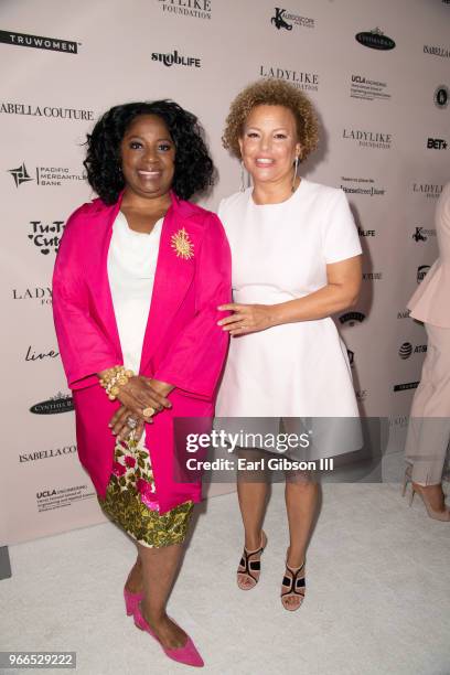 LaTanya Richardson Jackson and Debra Lee attend the Ladylike Foundation's 2018 Annual Women Of Excellence Scholarship Luncheon at The Beverly Hilton...