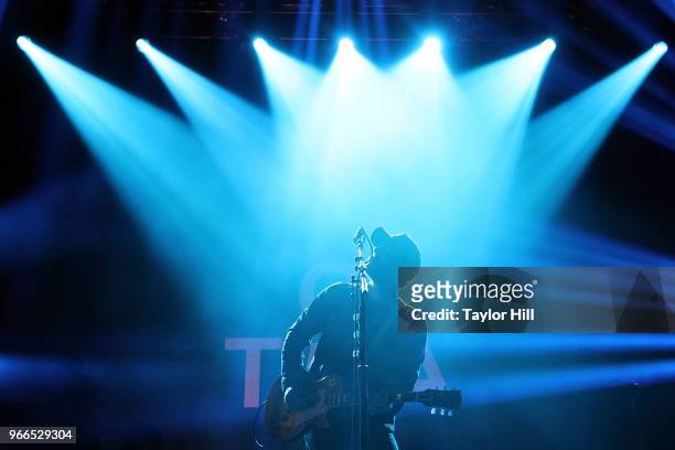Brian Fallon of The Gaslight Anthem performs onstage during Day 2 of 2018 Governors Ball Music Festival at Randall's Island on June 2, 2018 in New...
