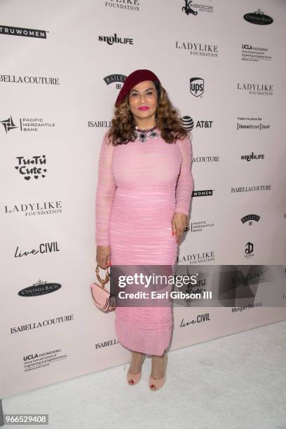 Tina Knowles attends the Ladylike Foundation's 2018 Annual Women Of Excellence Scholarship Luncheon at The Beverly Hilton Hotel on June 2, 2018 in...