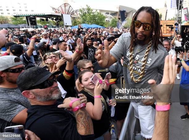 Rapper Lil Jon performs at a Vegas Golden Knights road game watch party for Game Three of the 2018 NHL Stanley Cup Final between the Washington...