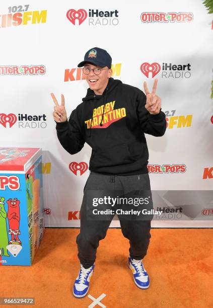 Logic poses backstage at the 2018 iHeartRadio Wango Tango by AT&T at Banc of California Stadium on June 2, 2018 in Los Angeles, California.