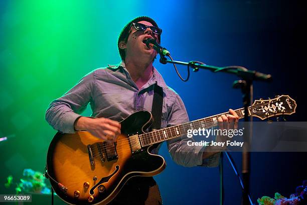 Scott McMicken of Dr. Dog performs live in concert at the Newport Music Hall on February 12, 2010 in Columbus, Ohio.