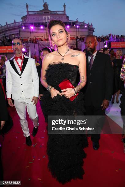 Paris Jackson, daughter of Michael Jackson, during the Life Ball 2018 at City Hall on June 2, 2018 in Vienna, Austria. The Life Ball, an annual...