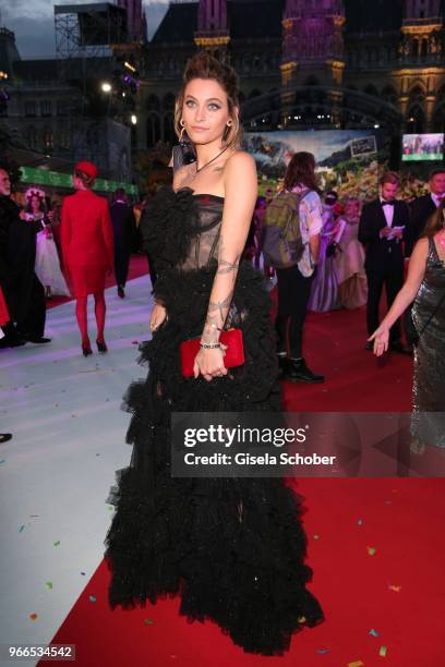 Paris Jackson, daughter of Michael Jackson, during the Life Ball 2018 at City Hall on June 2, 2018 in Vienna, Austria. The Life Ball, an annual...