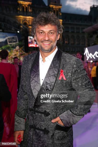 Opera singer Jonas Kaufmann during the Life Ball 2018 at City Hall on June 2, 2018 in Vienna, Austria. The Life Ball, an annual charity event raising...