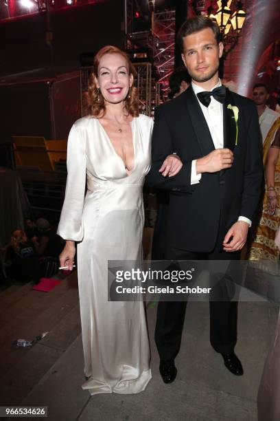 Ute Lemper and Stefan Pollmann during the Life Ball 2018 after show party at City Hall on June 2, 2018 in Vienna, Austria. The Life Ball, an annual...