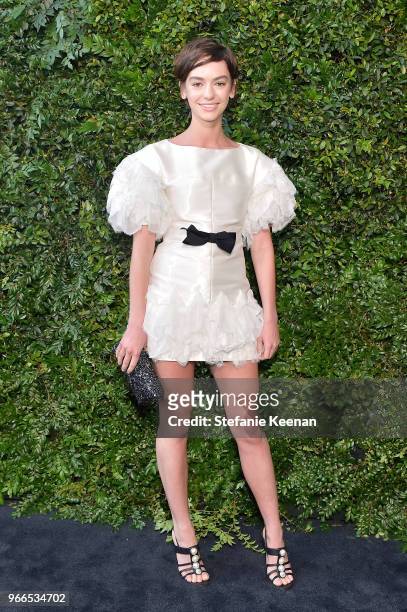Brigette Lundy-Paine, wearing Chanel, attends Chanel Dinner Celebrating our Majestic Oceans, A Benefit for NRDC at Private Residence on June 2, 2018...