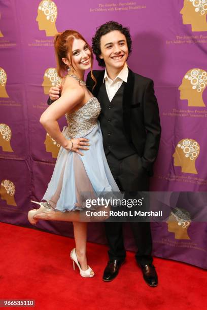 Singer Ainsley Ross and Actor Hunter Payton attend The Jonathan Foundation's 5th Annual Spring Fundraiser at Cathedral of Our Lady of Angels on June...