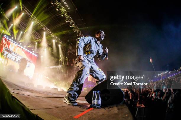 Rocky performs on stage during day 4 of the Primavera Sound Festival on June 2, 2018 in Barcelona, Spain.