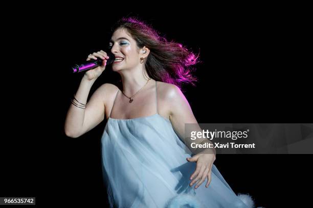 Lorde performs in concert during day 4 of the Primavera Sound Festival on June 2, 2018 in Barcelona, Spain.