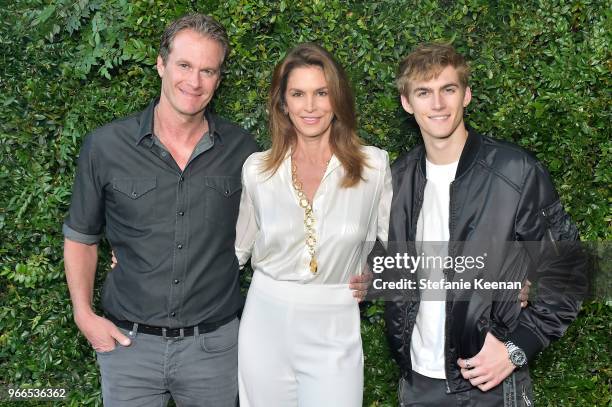 Rande Gerber, Cindy Crawford and Presley Walker Gerber attend Chanel Dinner Celebrating our Majestic Oceans, A Benefit for NRDC at Private Residence...